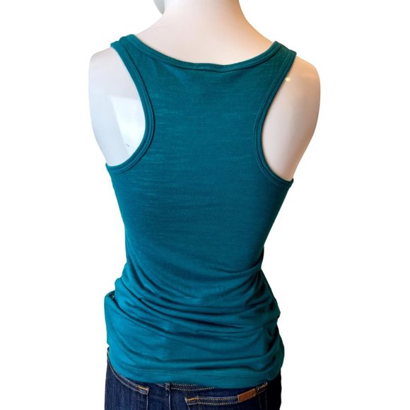 Vanity Women's Lace Sleeveless Tank Top Round Neck Teal Blue Size Small - Picture 2 of 5